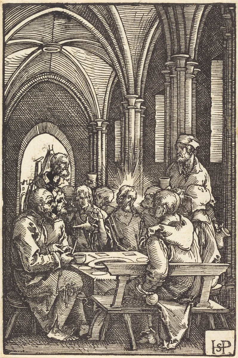 The Last Supper by Sebald Beham, print, 1522