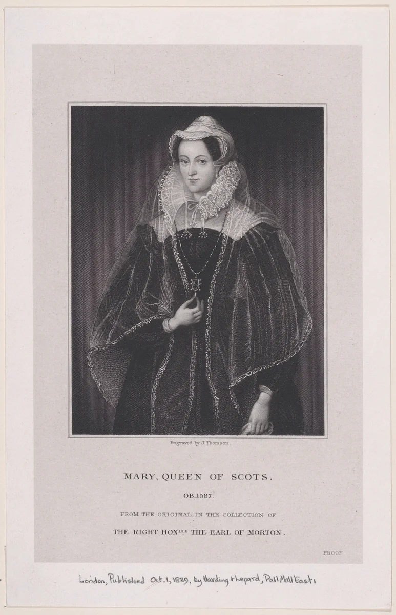 Mary, Queen of Scots by James Thomson, print, 1829