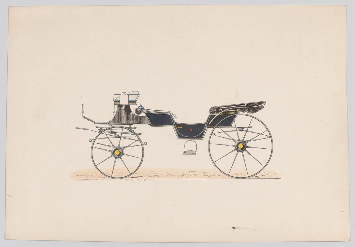 Design for Vis-A-Vis Carriage by anonymous, print, 1865-1875