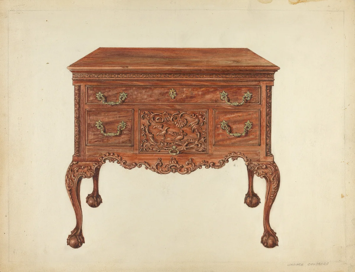 Lowboy by Isadore Goldberg, index of american design, 1953