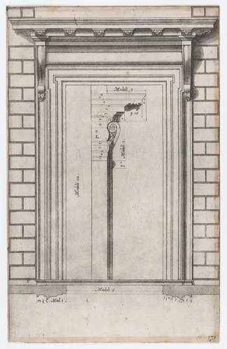 Plan of a doorway, from "Speculum Romanae Magnificentiae" by anonymous, print, 1530-1580