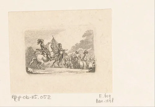 Landschap met oprukkend leger by Daniel Nikolaus Chodowiecki, print, 1789
