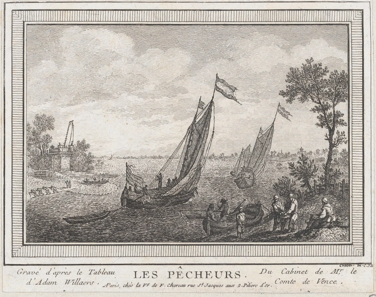 The Fishermen by Quentin Pierre Chedel, print, 1720-1762