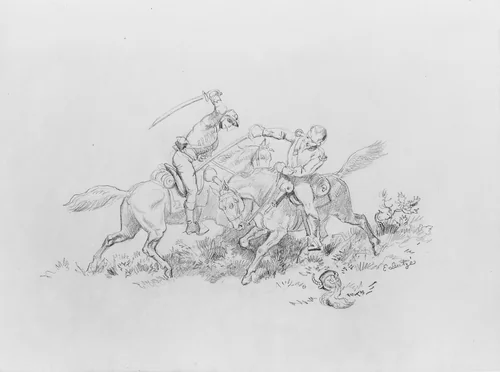 Soldiers Fighting by Emanuel Leutze, artwork, 1816-1868