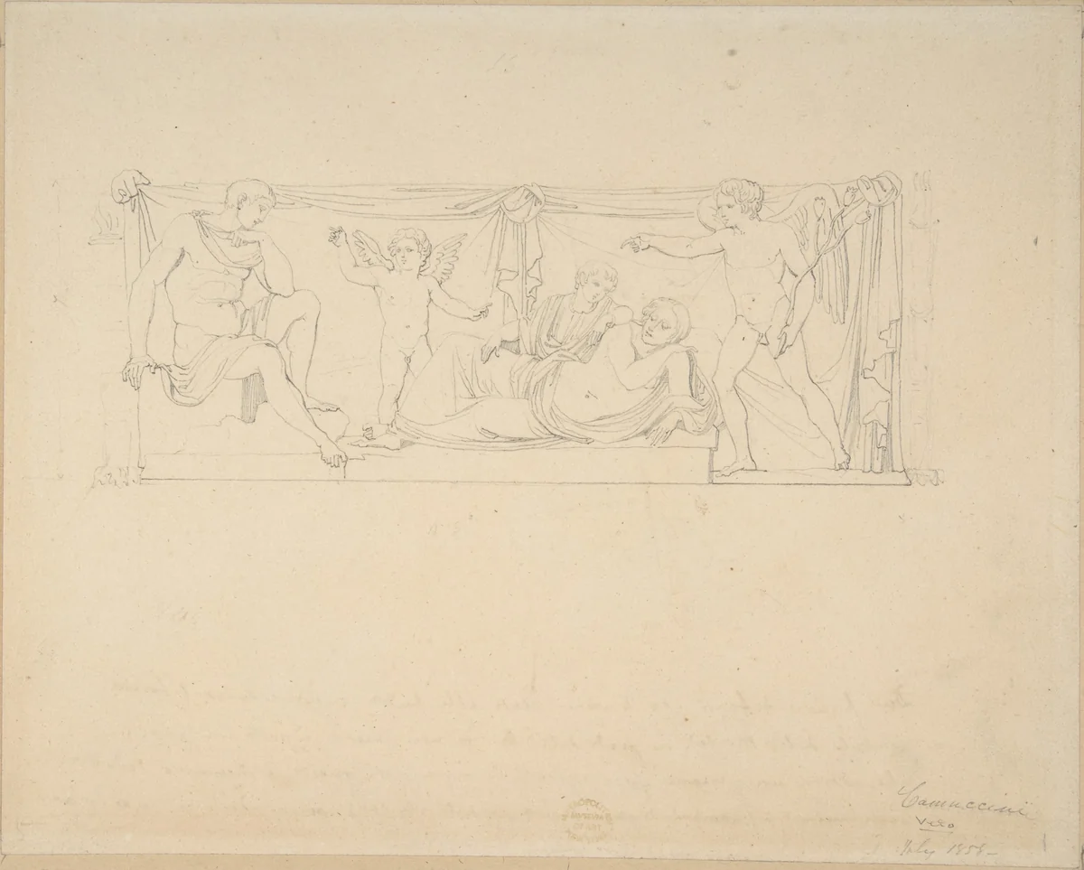 Mythological Scene by Vincenzo Camuccini, drawing, 1771-1844