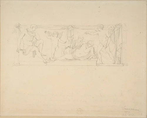 Mythological Scene by Vincenzo Camuccini, drawing, 1771-1844