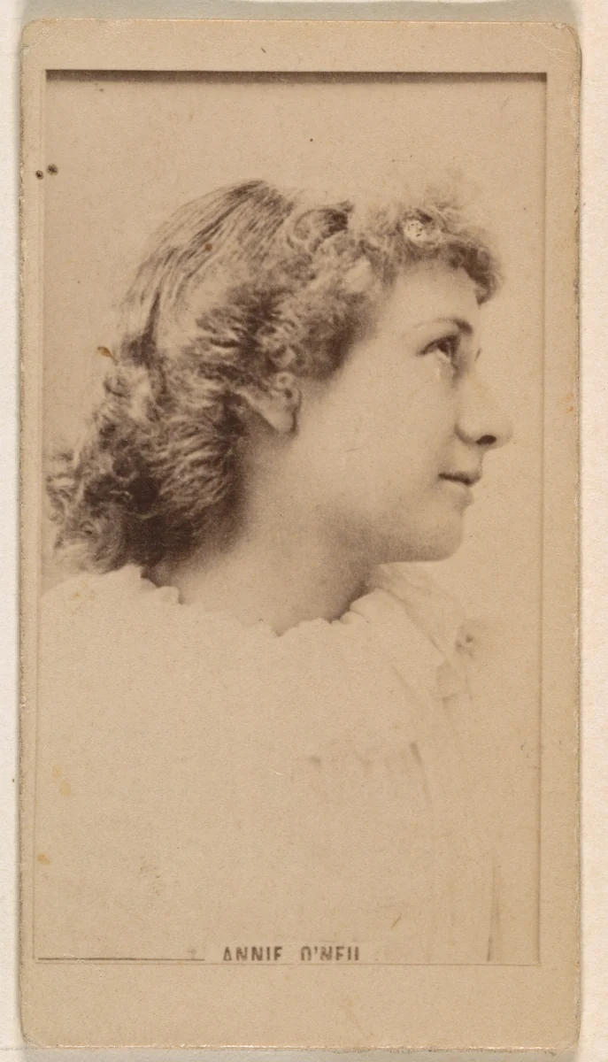 Annie O'Neil, from the Actresses series (N245) issued by Kinney Brothers to promote Sweet Caporal Cigarettes by Kinney Brothers Tobacco Company, photograph, 1890