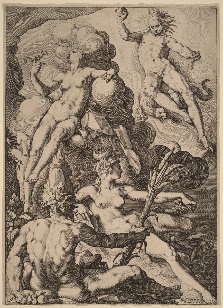 The Four Elements by Jacob Matham, print, 1588