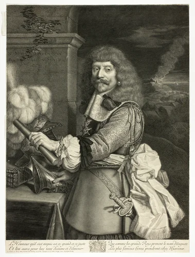 Portrait of Henri de Lorraine, Comte d'Harcourt, Grand Squire of France by Antoine Masson, print, 1667
