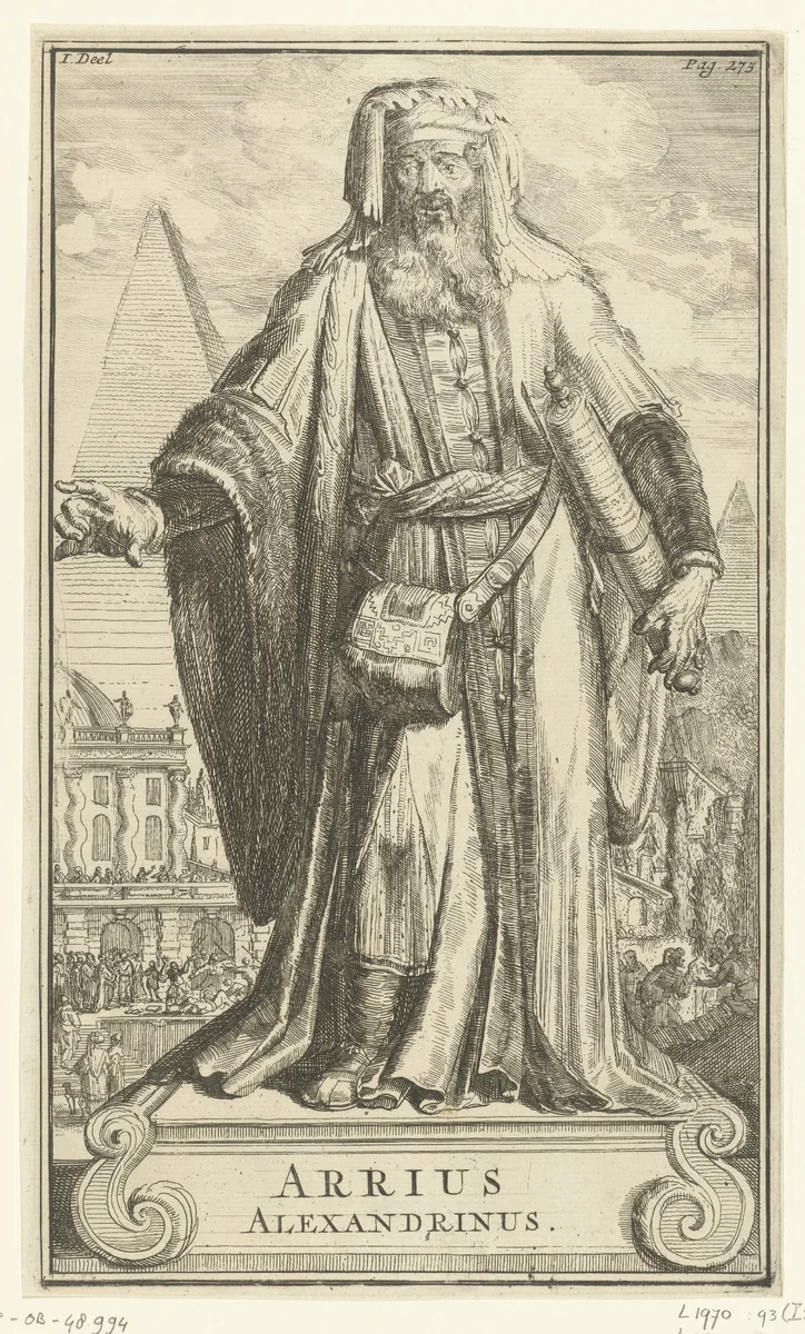 Portret van Arrius Alexandrinus by Romeyn de Hooghe, print, 1701