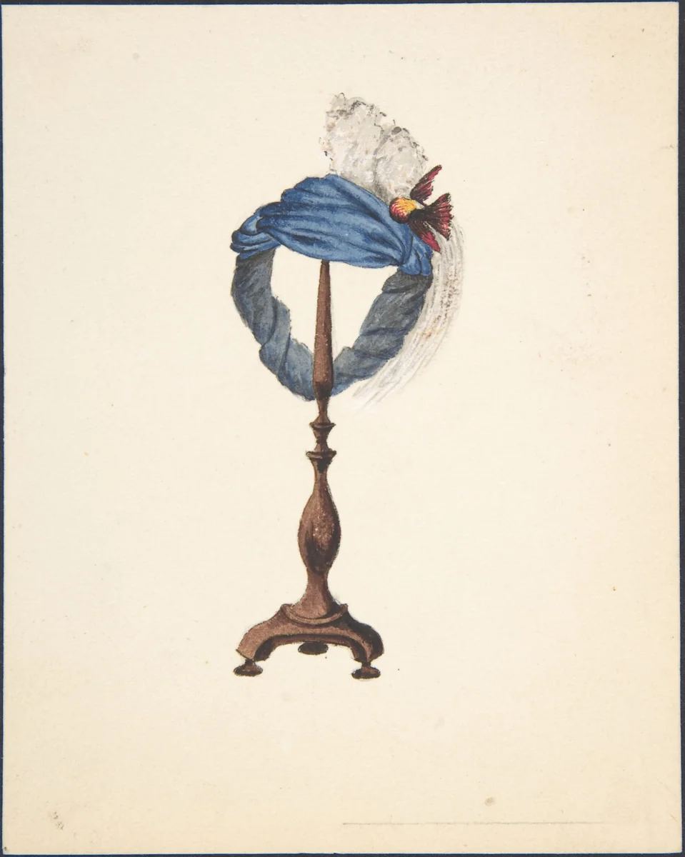A Hat on a Stand by Auguste Félix, drawing, 1860-1870
