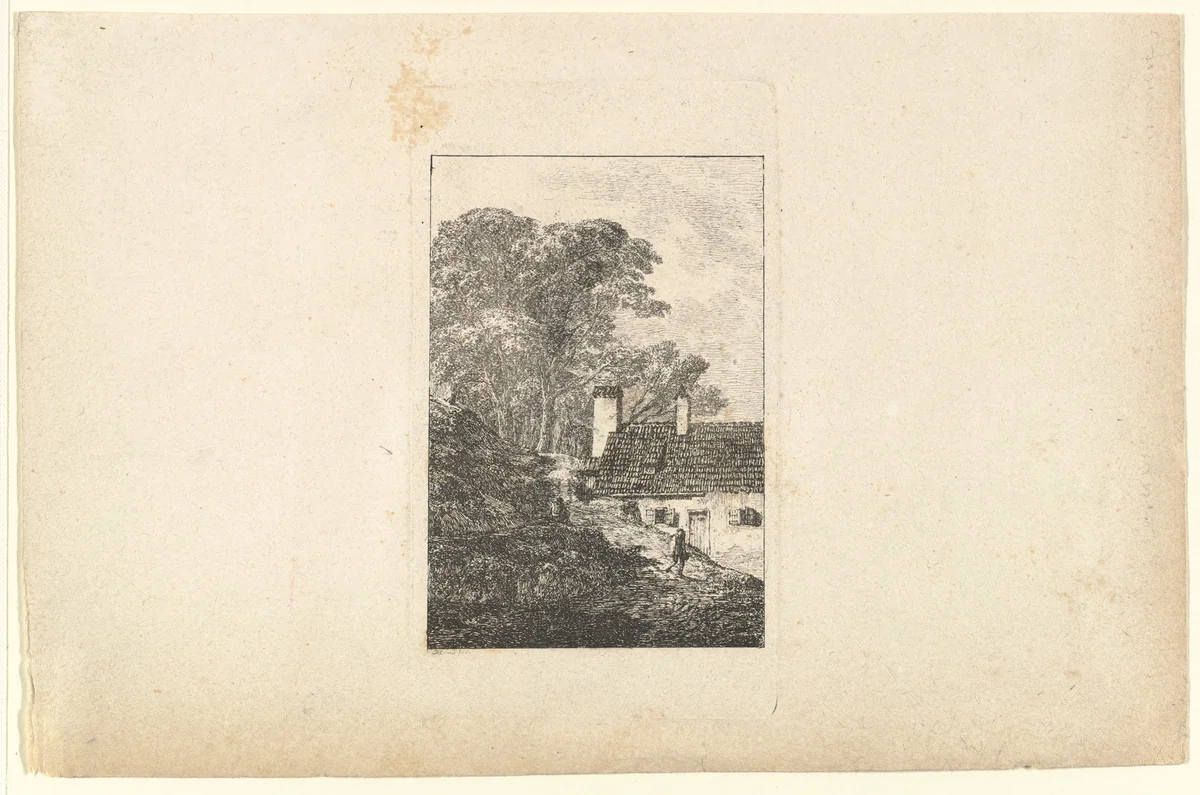 House on a Hillside by Domenico Quaglio, print, 1801-1811