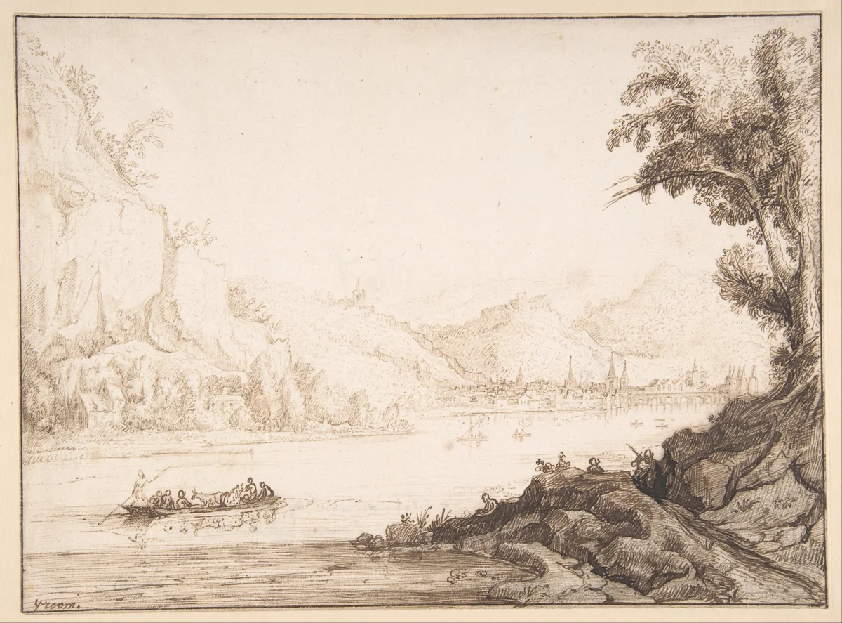 View of Vienne on the Rhone by Hendrick Vroom, drawing, 1582-1592