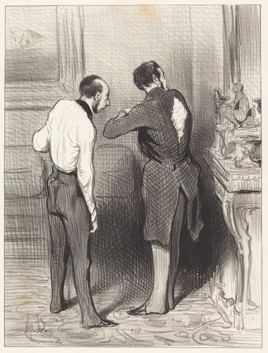 Ton habit me convient, je te l'emprunte... by Honoré Daumier, print, 1845
