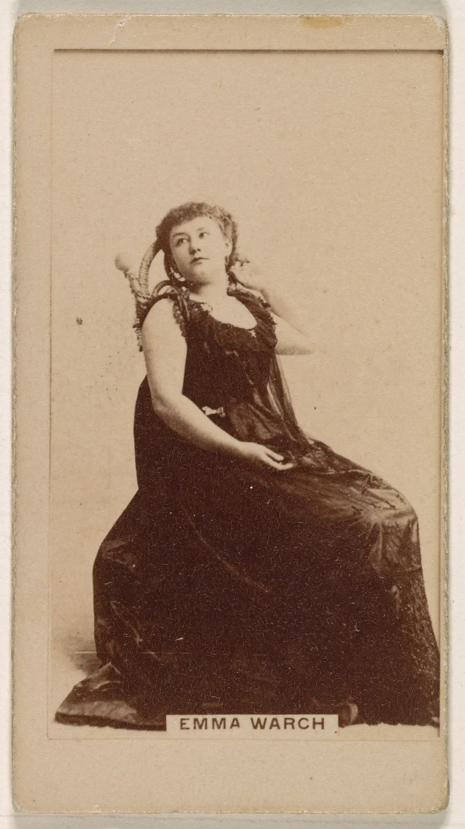 Emma Warch, from the Actresses series (N245) issued by Kinney Brothers to promote Sweet Caporal Cigarettes by Kinney Brothers Tobacco Company, photograph, 1890