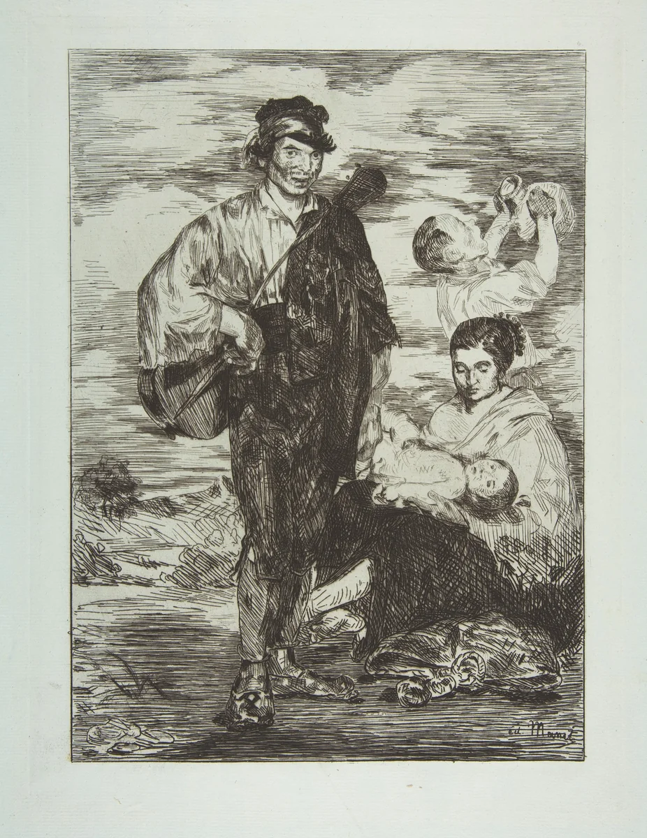 The Gypsies (Les Gitanos) by Edouard Manet, print, 1862