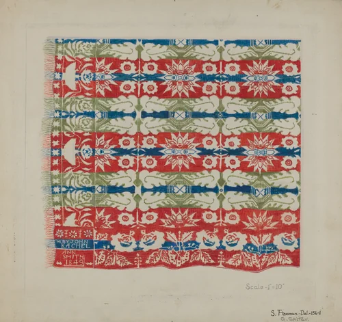 Woven Quilt by Gordon Saltar; Samuel Fineman, index of american design, 1937