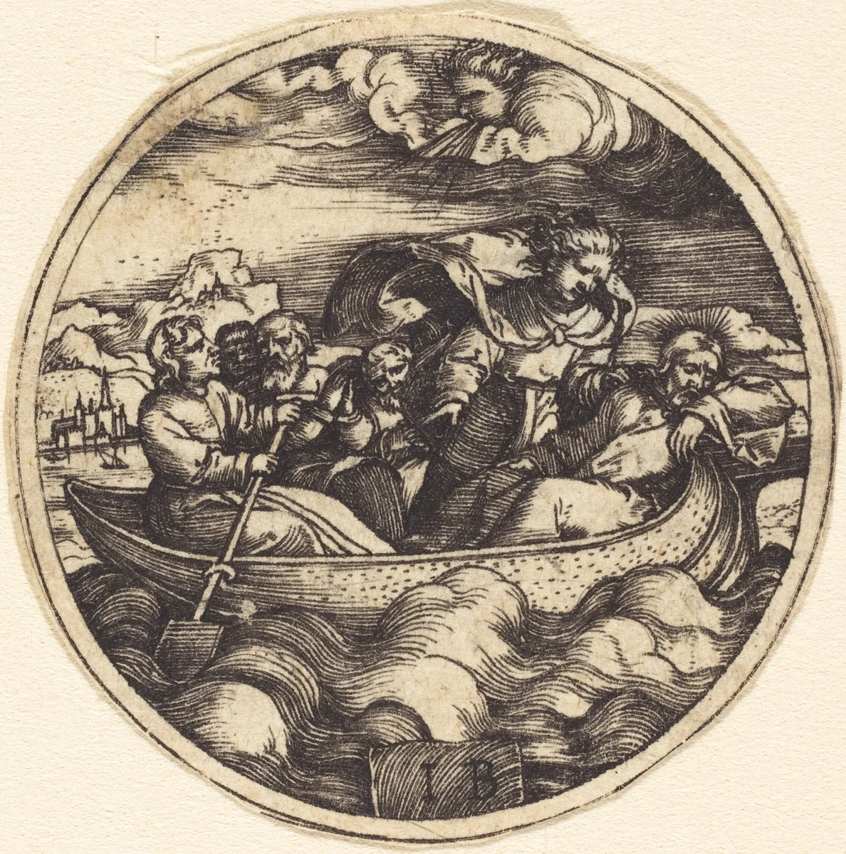 Christ Stilling the Storm by Master IB, print, 1450-1583