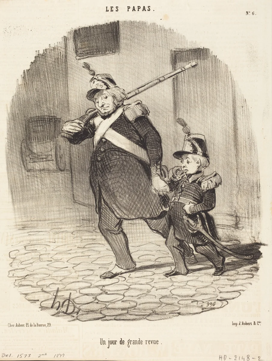 Un Jour de grande revue by Honoré Daumier, print, 1847