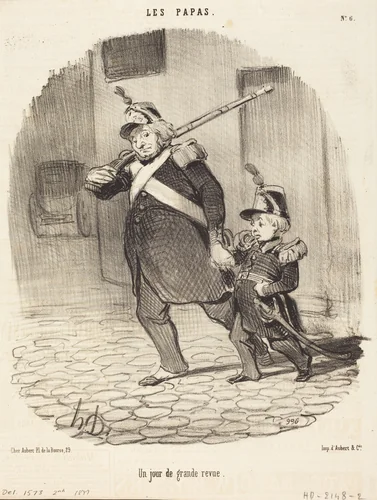 Un Jour de grande revue by Honoré Daumier, print, 1847