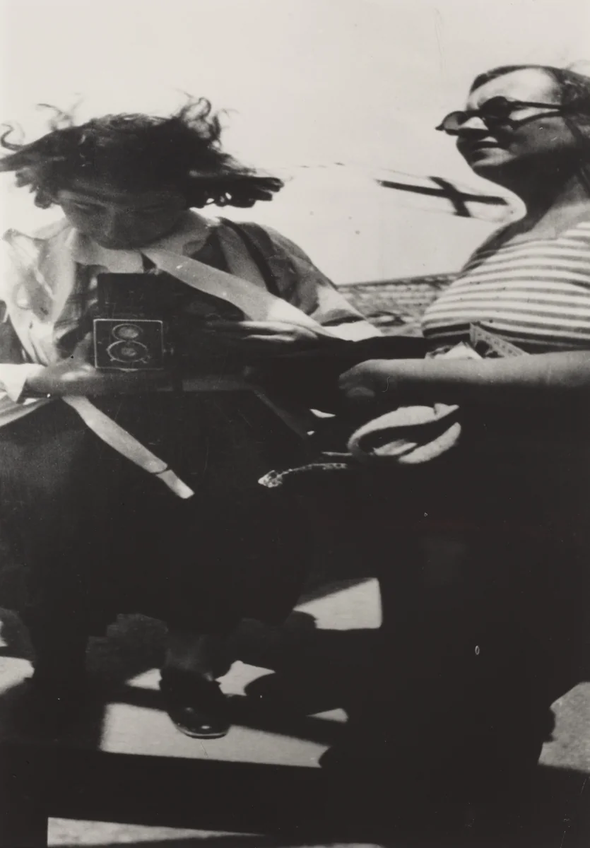 Iren Blüh photographing by Ladislav Foltýn, photograph, 1906-2007