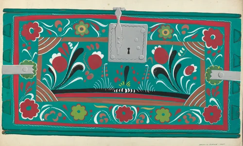 Painted Chest by Majel G. Claflin, index of american design, 1935-1942
