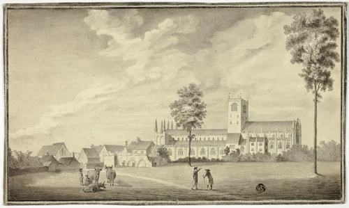 Old Abbey Church by Samuel Hieronymus Grimm, drawing, 1700-1799