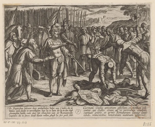 Duitse gezanten bezoeken Julius Civilis by Antonio Tempesta, print, 1611-1612