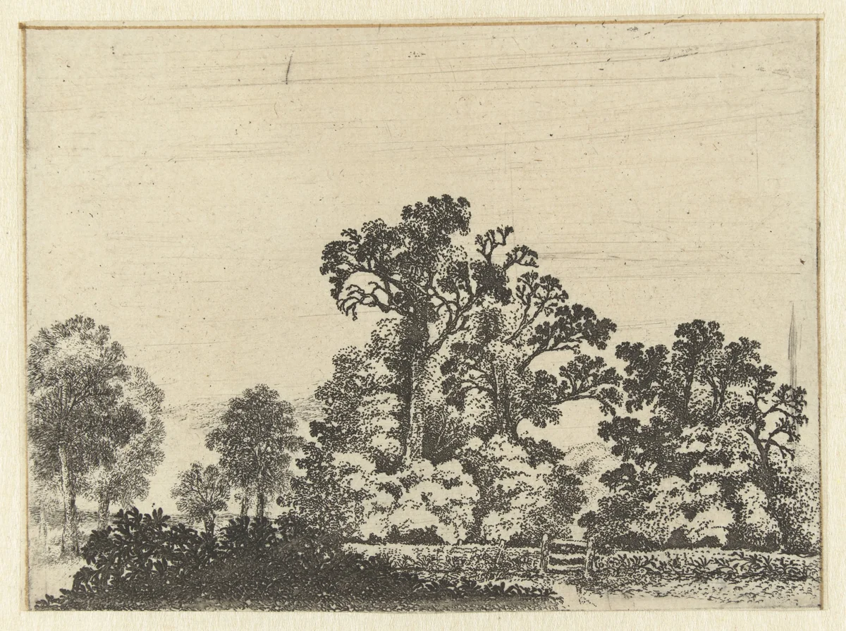 Landschap met gesloten hekje by Jan van Brosterhuyzen, print, 1610-1650
