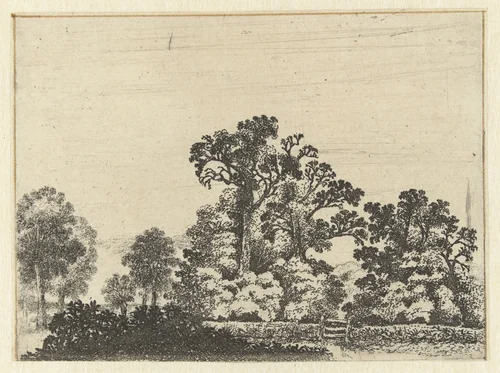 Landschap met gesloten hekje by Jan van Brosterhuyzen, print, 1610-1650