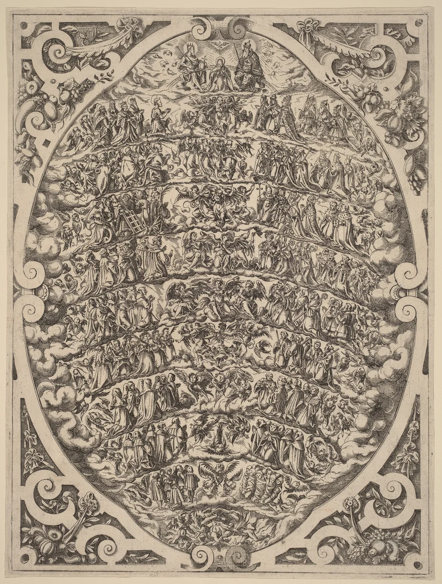 The Hierarchy of the Heavens by Jost Amman, print, 1539-1591