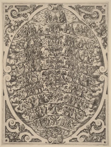 The Hierarchy of the Heavens by Jost Amman, print, 1539-1591