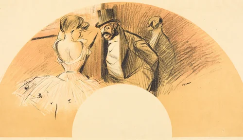 Eventail (pour le bal Gavarni) (Fan (for the Gavarni Ball)) by Jean-Louis Forain, print, 1903