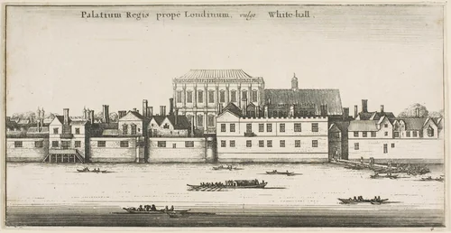 Whitehall from the River by Wenceslaus Hollar, print, 1647