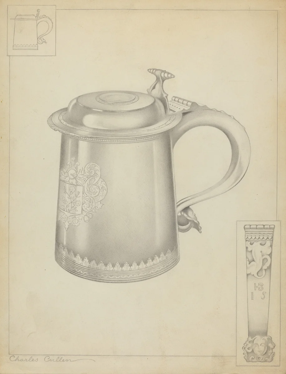 Silver Tankard by Charles Cullen, index of american design, 1937