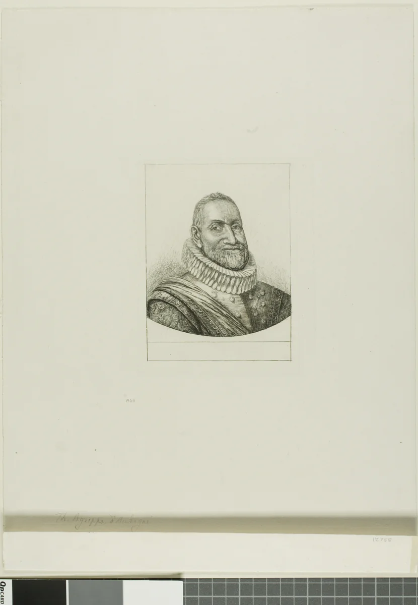 Portrait of Th. Agrippa d'Aubigné by Charles Meryon, print, 1861-1862
