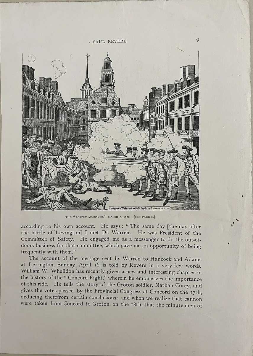 The "Boston Massacre," March 5, 1770 by Paul Revere, other, 1755-1819
