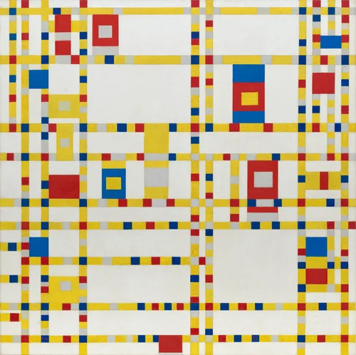 Broadway Boogie Woogie by Piet Mondrian, painting, 1942