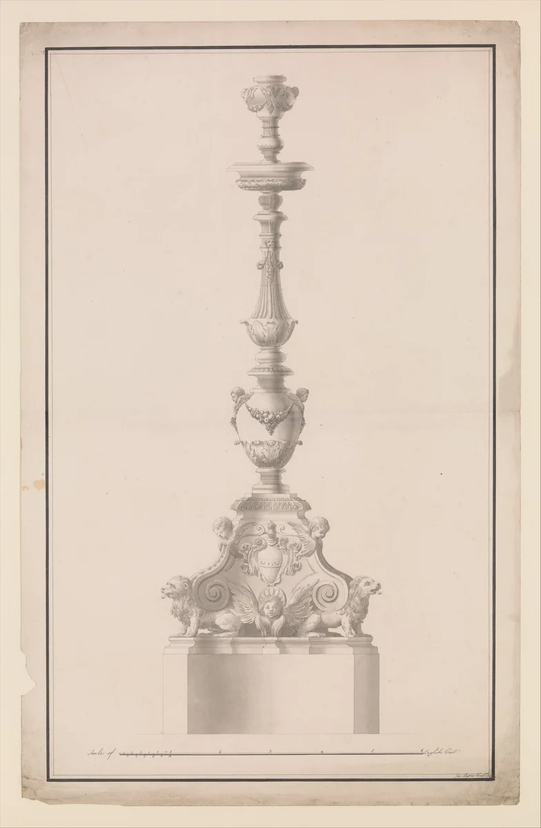 Design for a Monumental Candelabrum by James Byres, drawing, 1765