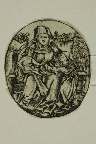 Saint Anne, the Virgin, and Child by Artist Unknown, print, 1400-1499