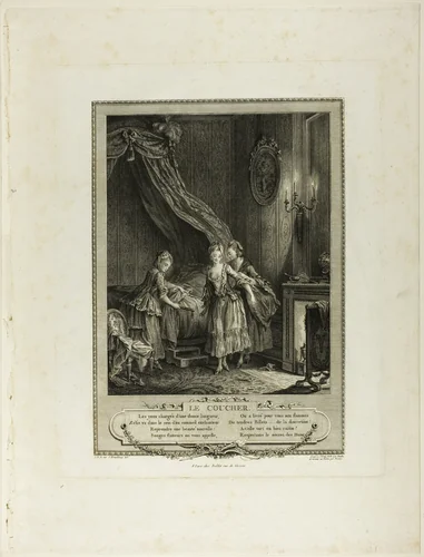 Going to Bed, from Monument du Costume Physique et Moral de la fin du Dix-huitième siècle by Antoine-Jean Duclos, print, 1774