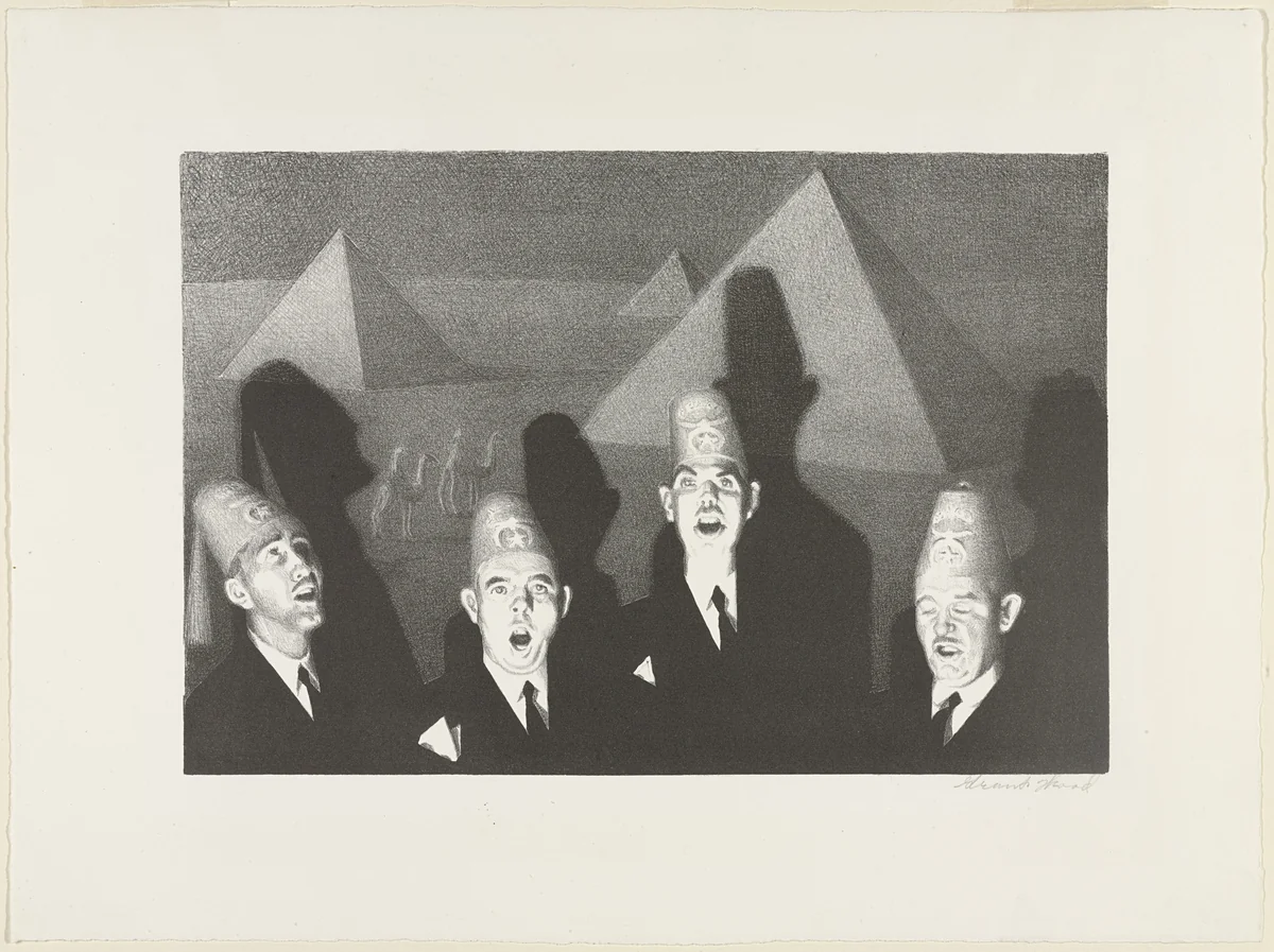 Shriners' Quartet by Grant Wood, print, 1933