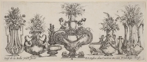 Fantastic Vases by Stefano della Bella, print, 1646