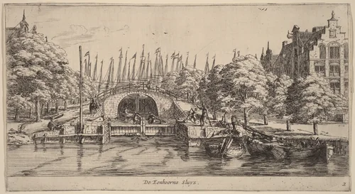 Eenhoorns Sluis (De Eenhoorns Sluys) by Reinier Nooms, print, 1623-1667
