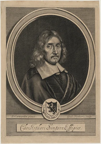 Christopher Chelys Simpson by William Faithorne, print, 1659