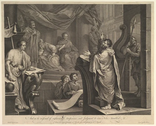 Paul Before Felix by Luke Sullivan, print, 1752