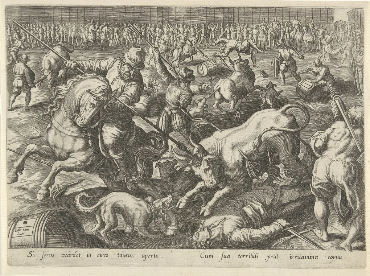 Stierengevecht by Philips Galle, print, 1578