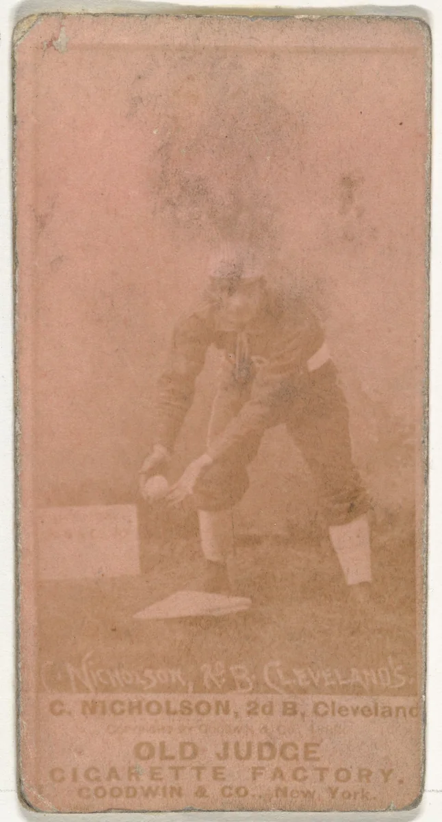 T.C. Nicholson, 2nd Base, Cleveland, from the Old Judge series (N172) for Old Judge Cigarettes by Goodwin & Company, photograph, 1887-1890