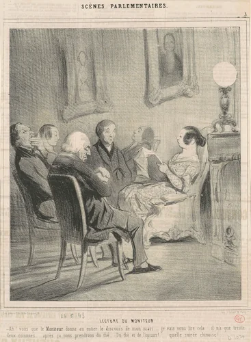 Lecteur du moniteur by Honoré Daumier, print, 1843