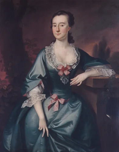 Mrs. David Chesebrough by Joseph Blackburn, artwork, 1754